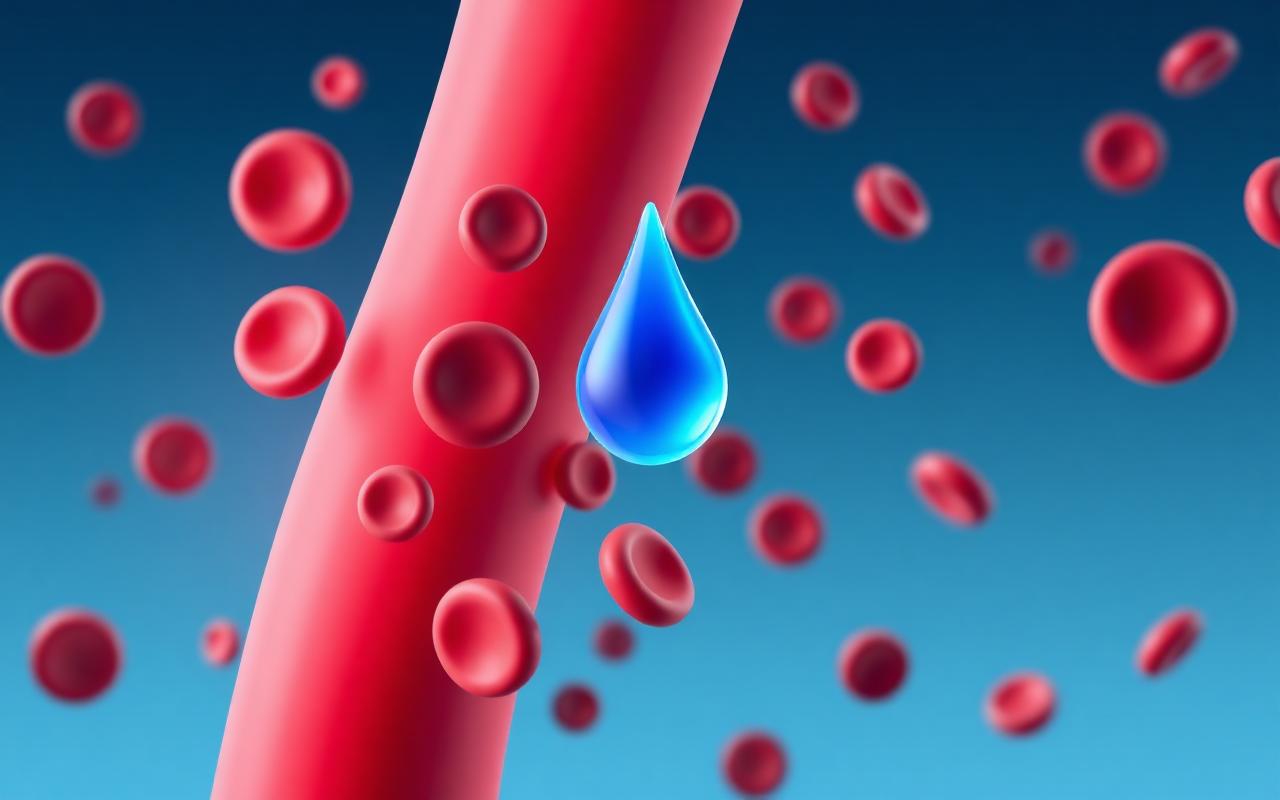 Illustration eines gesunden Blutkreislaufs mit ausgeglichenem Glukosespiegel
