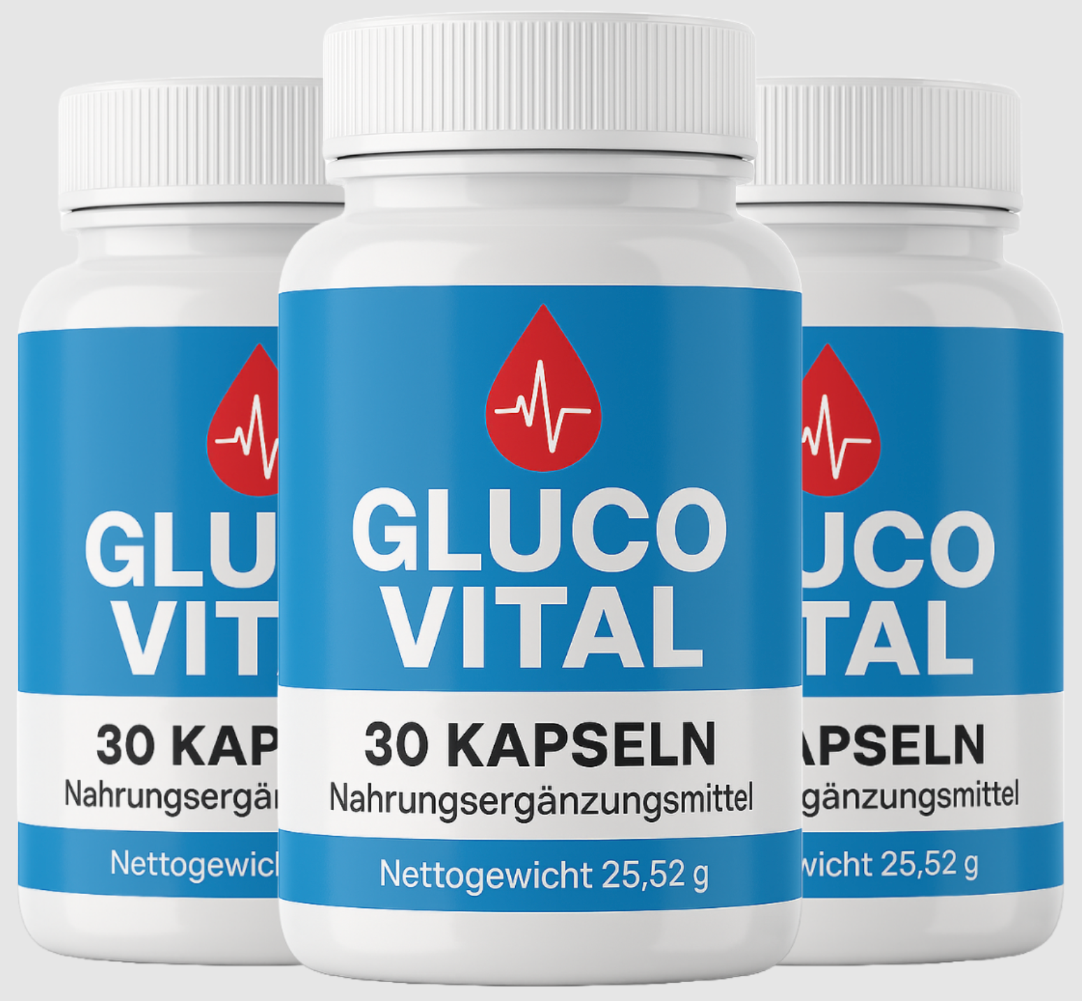 GlucoVital Flaschen — 30 Kapseln, Nahrungsergänzungsmittel